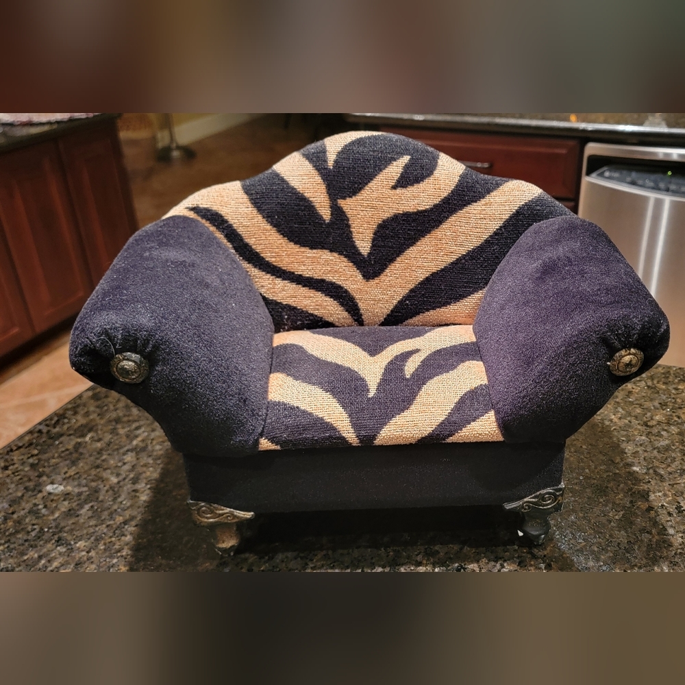 ZEBRA Animal Print Jewelry Box or Remote Holder